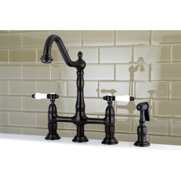 Kingston Brass Bel Air Bridge Faucet With Side Sprayer Reviews Wayfair   Bel Air Bridge Faucet With Side Sprayer 